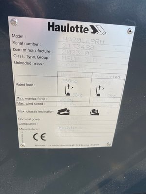 Nacelle articulée électrique Haulotte HA20LE Pro